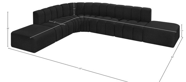 Meridian Furniture Arc 7-Piece Black Sectional-2