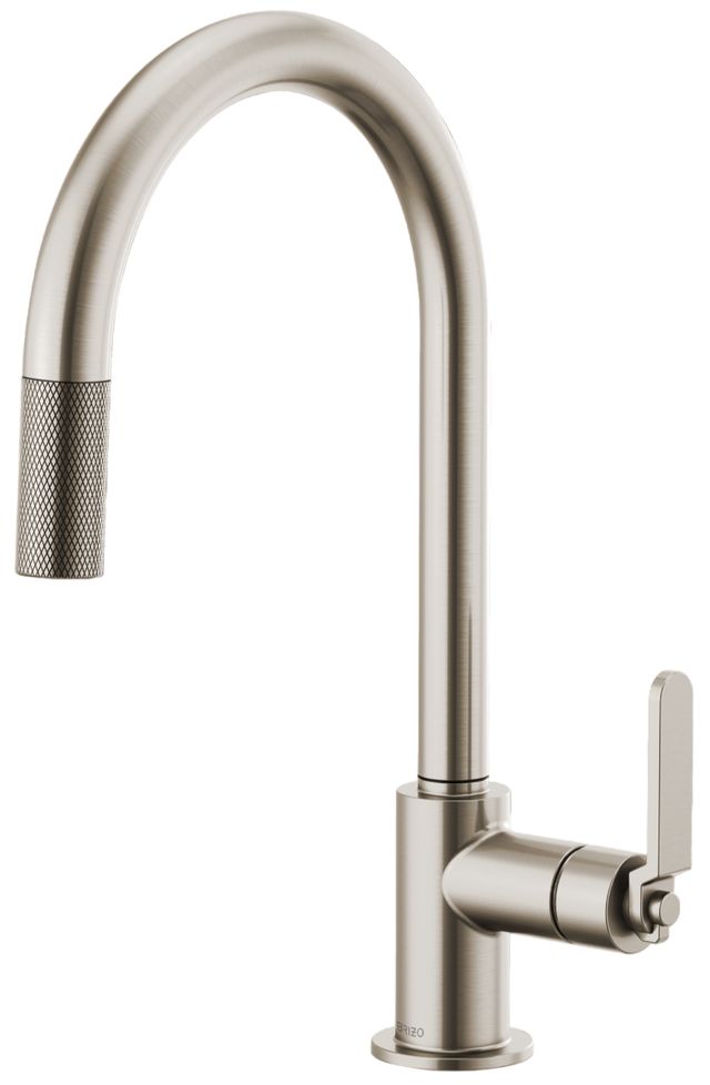 Brizo Litze® Brilliance® Stainless Pull-Down Faucet with Arc Spout and Industrial Handle-0