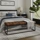 Jofran Inc. Global Archive Hogan Dark Sienna Leather Bench-1