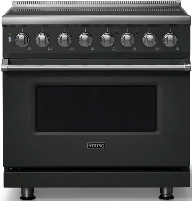 Viking® 5 Series 36" Antique Bronze Pro Style Induction Range with Polished Chrome Trim-0