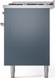 Ilve® Nostalgie II Series 60" Blue Grey Pro Style Dual Fuel Range-4