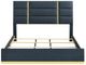 Coaster® Ines Navy Queen Upholstered Panel Bed-2