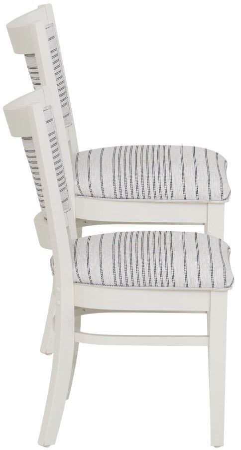Linon Lourdes 2-Piece Gray Stripe/White Side Chair Set-3