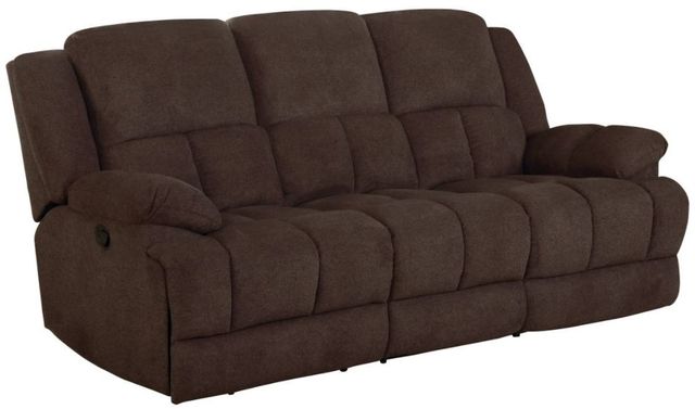 Coaster® Waterbury Brown Upholstered Motion Sofa-1