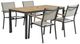 Furniture of America® Mackay 5-Piece Gunmetal/Natural Aluminum/Wood Outdoor Patio Dining Set-0