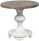Liberty Furniture Sedona Gravel Round End Table with Heavy Distressed White Base-0