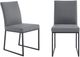 Armen Living Trevor 2-Piece Gray/Matte Black Dining Side Chair Set-0