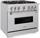 ZLINE 36" 5.2 cu. ft. Dual Fuel Range with 6 Burner DuoPro™ Cooktop and Electric Convection Oven in Stainless Steel-2