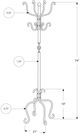 Monarch Specialties Inc. 74" Hammered Black Metal Coat Rack-4
