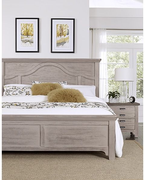 LM Co Home By Vaughan-Bassett Bungalow Home by Ben & Erin Napier Dover Gray Queen Mantel Bed-2