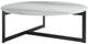 Armen Living Krike White Flow Gold Glass Top Coffee Table with Black Base-3