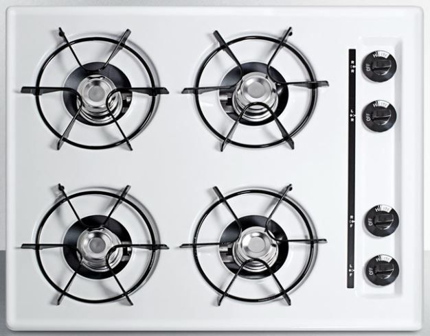 Summit® 24" White Liquid Propane Gas Cooktop