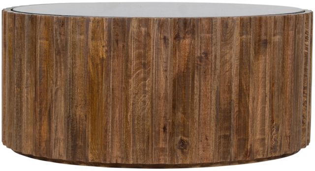 Porter International Designs Pinion Black Coffee Table with Walnut Base-1