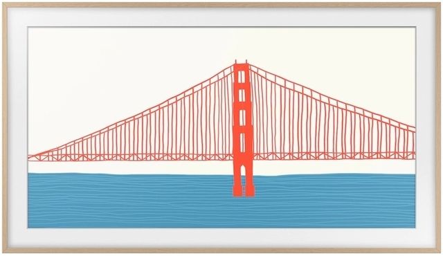 Samsung The Frame Customizable 65" Teak Modern Bezel-1