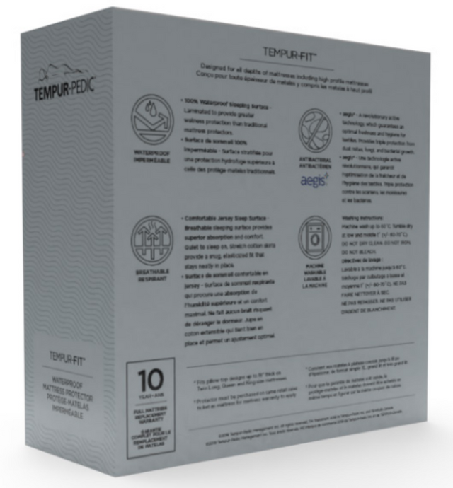 Tempur-Pedic® TEMPUR-FIT™ Queen Waterproof Mattress Protector-1