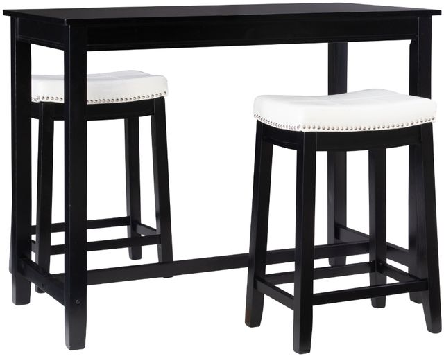 Linon Claridge 3-Piece Black/White Counter Table Set-0