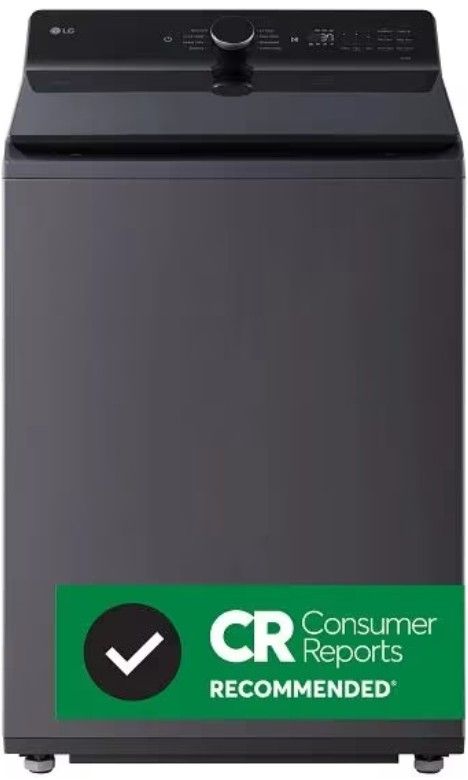 LG 5.3 Cu. Ft. Matte Black Agitator Top Load Washer with EasyUnload™ and AI Sensing-1