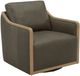 KUKAHOME Newport Concord Pewter Accent Swivel Chair-0