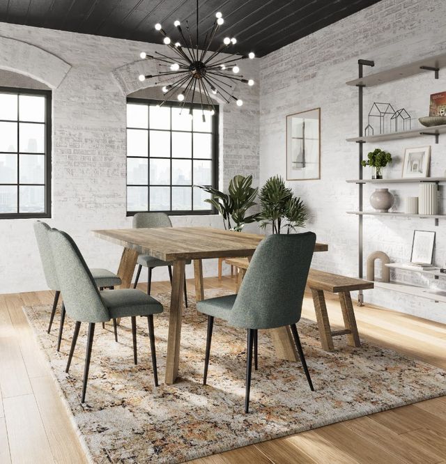 Jofran Inc. Reclamation Salvaged 6-Piece Brown/Macey Blue Dining Set-1
