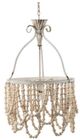 A & B Home Distressed White Beaded Chandelier-0