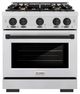 ZLINE Autograph Edition 30" Satin Stainless Steel Pro Style Gas Range and Matte Black Accents-0
