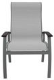 Telescope Casual Belle Isle Abalone/Graphite Aluminum/Fabric Outdoor Sling Supreme Arm Chair with Chestnut Rustic Polymer Arm Accent-1