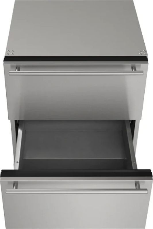 U-Line® 24" Stainless Steel Outdoor Built-In Or Freestanding Refrigerator with Two Full Extension Drawers-1