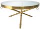 Harp & Finial® Portola Glass Top Coffee Table with Brushed Gold Legs-0