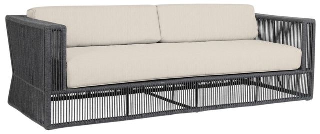 Sunset West Milano Charcoal Gray Aluminum/Olefin Rope Outdoor Sofa with Echo Ash Cushion-0