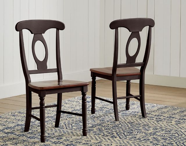 A-America® British Isles Antique Oak/Black Napoleon Dining Side Chair-2