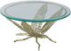 A & B Home Glass Top Dragonfly 36" Round Gold Finish Coffee Table-0