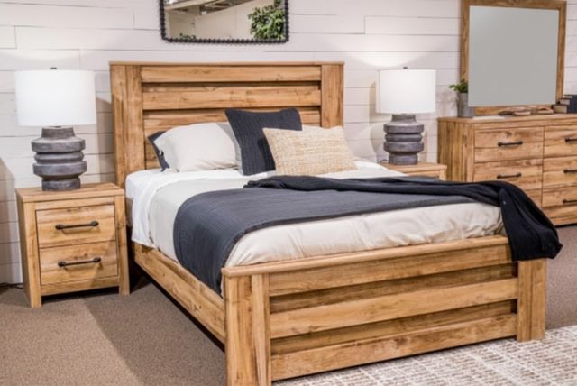 Signature Design by Ashley® Branstony Brown Crossbuck King Panel Bed-1
