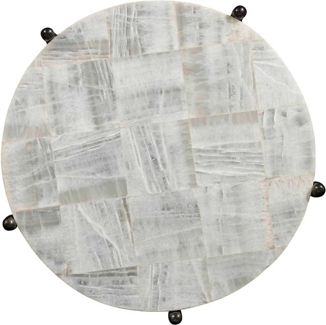 Hooker® Furniture Melange Blythe White Accent Table with Black Base-2