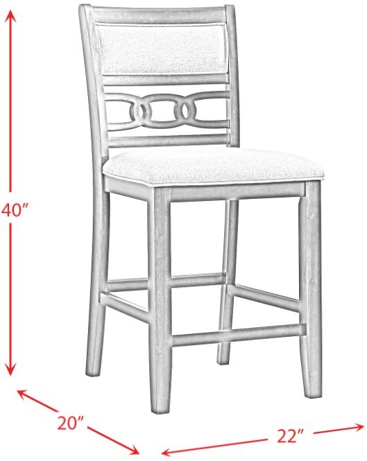 Elements International Amherst Gray Counter Side Chair-2