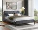 IFDC Gray Queen Upholstered Platform Bed-1