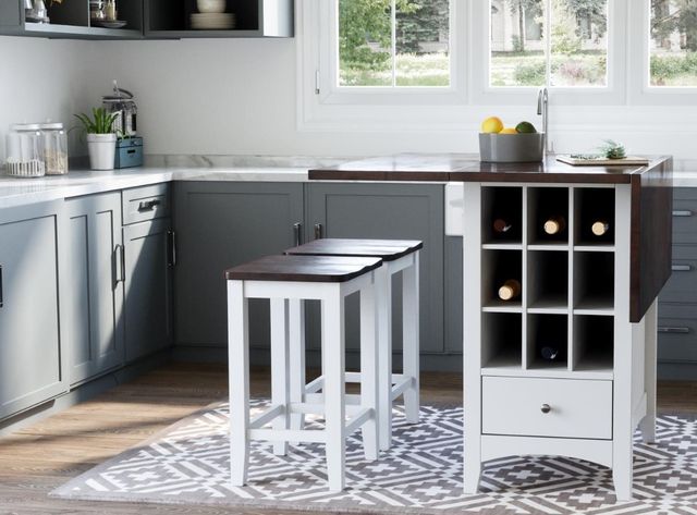 Jofran Inc. Asbury Park 3-Piece AP White/Autumn Brown Dining Set-1