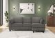 Monarch Specialties Inc. Fjord-15 Grey Sofa Lounger and Reversible Chaise-1