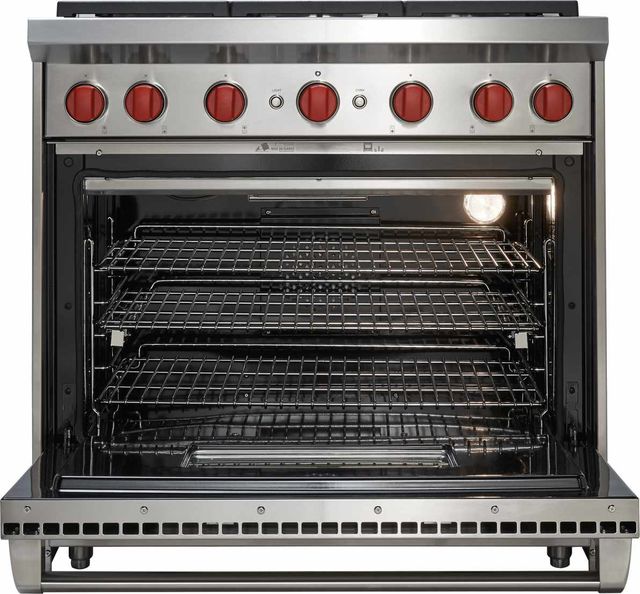 Wolf® 36" Stainless Steel Pro Style Natural Gas Range-1