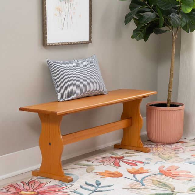 Linon Chelsea Natural Nook Simple Bench-1