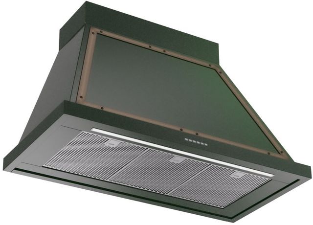 Ilve® Nostalgie II Noblesse 40" Emerald Green Wall Mounted Range Hood with Chrome Trim-1
