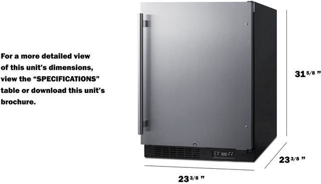 Summit® 4.0 Cu. Ft. Stainless Steel Undercounter Freezer-1