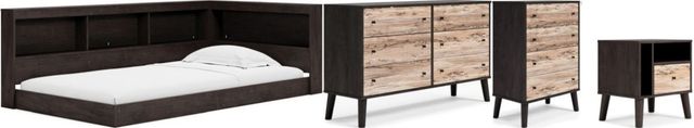 Signature Design by Ashley® Piperton 4-Piece Brown Twin Bookcase Storage Bed Set-0