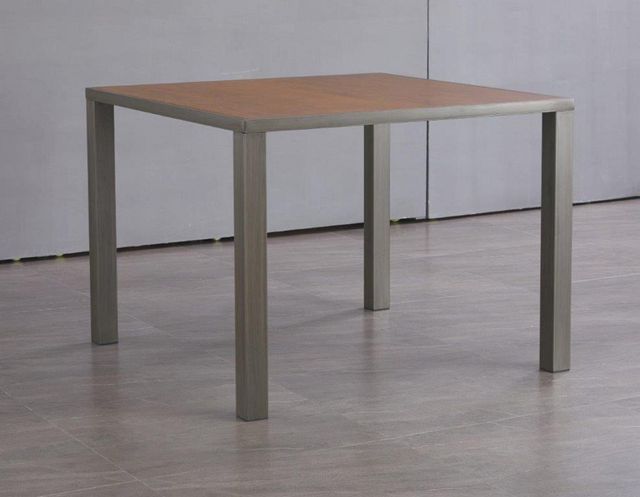 Signature Design by Ashley® Stellany Brown Counter Height Dining Table with Gray Metal Legs-3