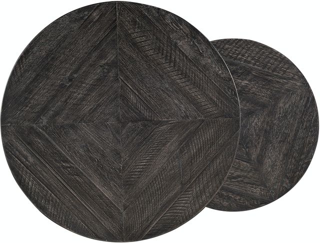 Hooker® Furniture Saint Armand 2-Piece Black Nesting Table Set with Brushed Pewter Base-2
