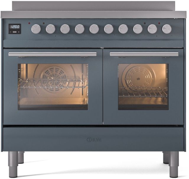 Ilve® Professional Plus II 40" Blue Grey Pro Style Induction Range-2