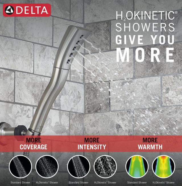 Delta Universal Showering Lumicoat® Stainless H2Okinetic® Single-Setting Hand Shower-2