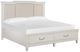 Magnussen Home® Willowbrook Egg Shell White/Natural California King Upholstered Storage Panel Bed-0