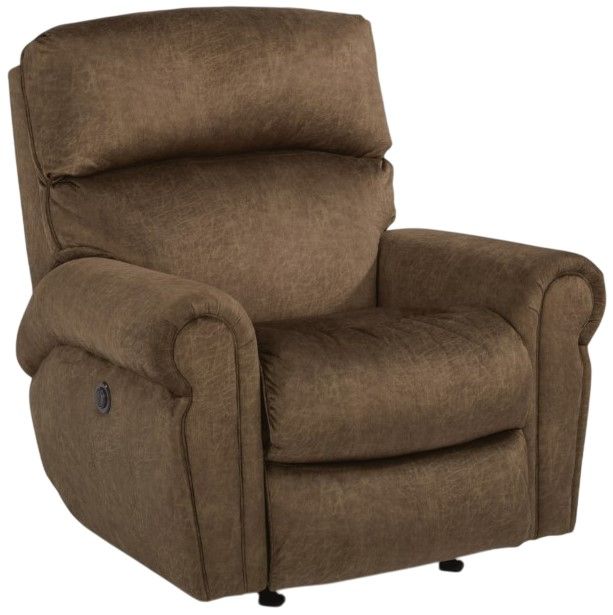 Flexsteel® Langston Brown Chocolate Power Rocking Recliner-0