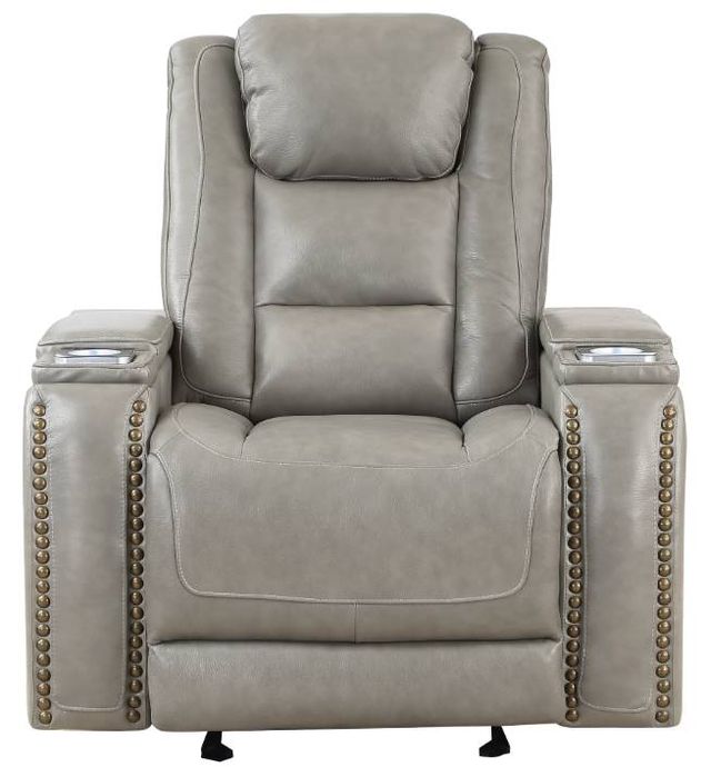 New Classic® Home Furnishings Breckenridge Light Gray Power Glider Recliner-1