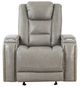 New Classic® Home Furnishings Breckenridge Light Gray Power Glider Recliner-1